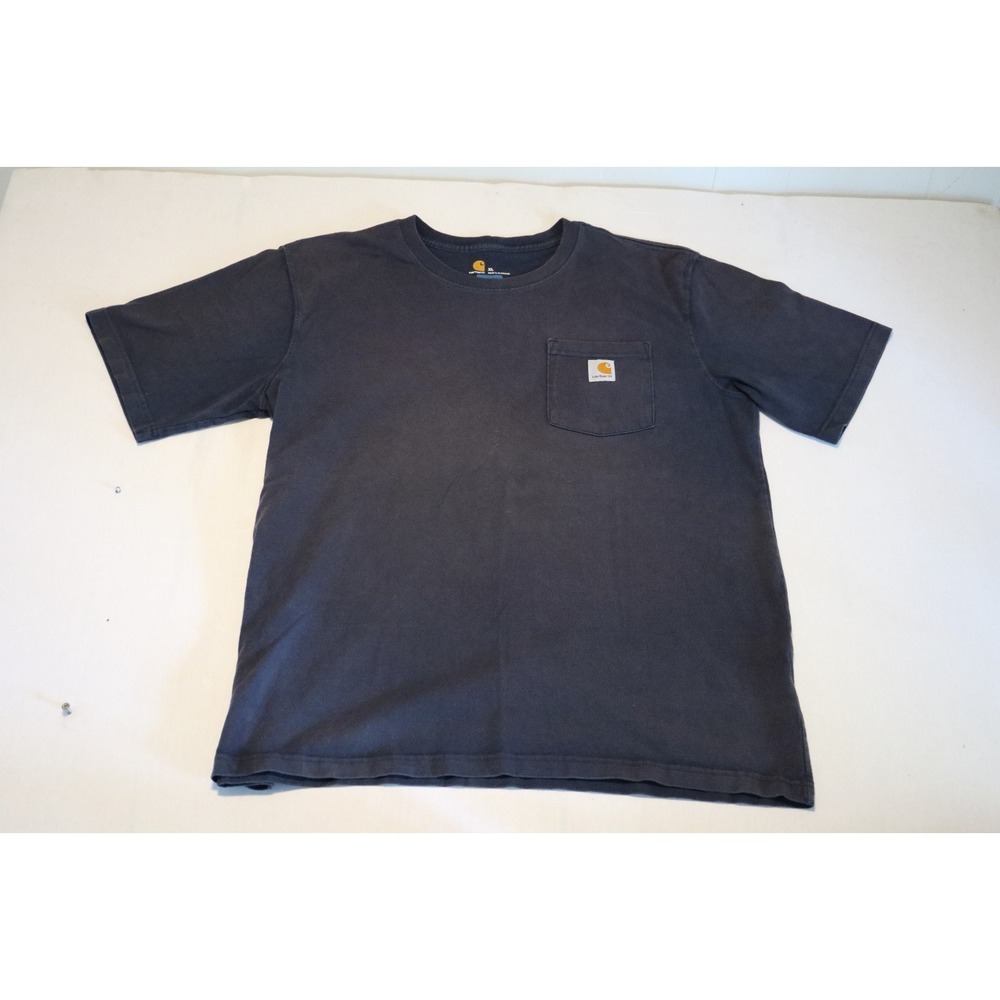 Carhartt Shirt Mens XL Dark Blue Pocket Workwear Tagless Original Fit K87 Tee